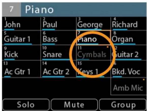 7 Piano 1 John 2 Paul 3 George 4 Richard 5 Guitar 1 6 Bass 7 Piano 8 Organ 9 Kick 10 Snare 11 Cymbals 12 Guitar 2 13 Ac Gtr 1 14 Ac Gtr 2 15 Keys 1 6 Bkd. Voc Amb Mic Solo Mute Group