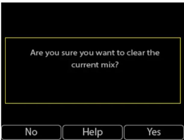 Are you sure you want to clear the current mix?