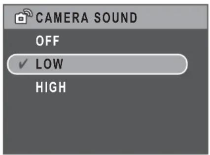 CAMERA SOUND OFF ✓ LOW HIGH