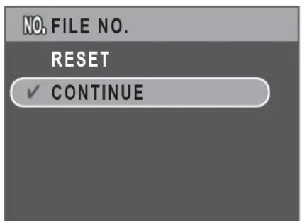 NO. FILE NO. RESET ✓ CONTINUE