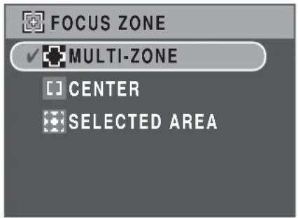 FOCUS ZONE ✓ MULTI-ZONE [ ] CENTER SELECTED AREA