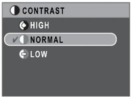 CONTRAST HIGH ✓ NORMAL LOW