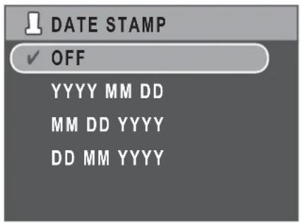 DATE STAMP ✓ OFF YYYY MM DD MM DD YYYY DD MM YYYY