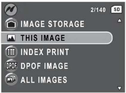 2/140 SD IMAGE STORAGE THIS IMAGE INDEX PRINT DPOF IMAGE ALL IMAGES