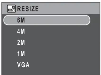 RESIZE 6M 4M 2M 1M VGA