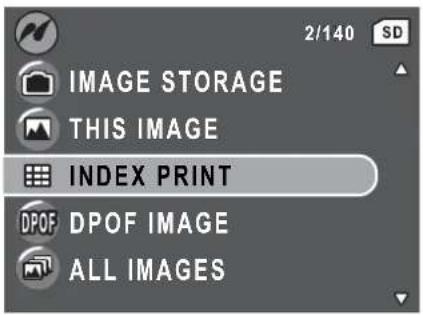 2/140 SD IMAGE STORAGE THIS IMAGE INDEX PRINT DPOF DPOF IMAGE ALL IMAGES