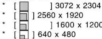 * [ ] 3072 x 2304 * [ ] 2560 x 1920 * [ ] 1600 x 1200 * [ ] 640 x 480