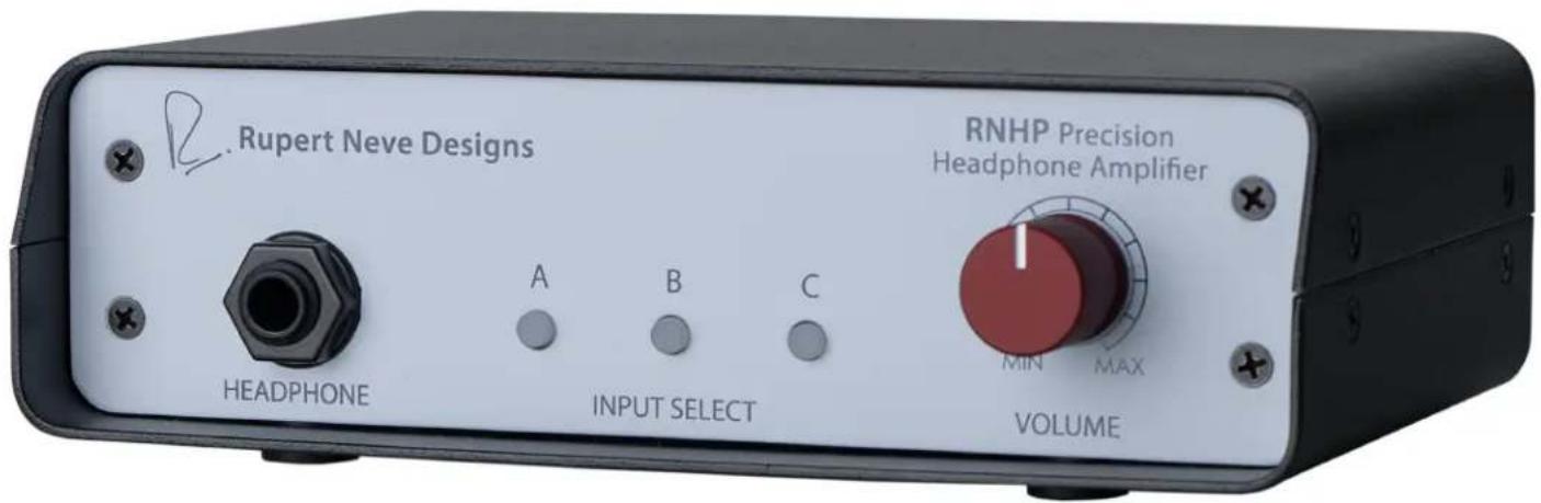 R. Rupert Neve Designs RNHP Precision Headphone Amplifier A B C MIN MAX HEADPHONE INPUT SELECT VOLUME