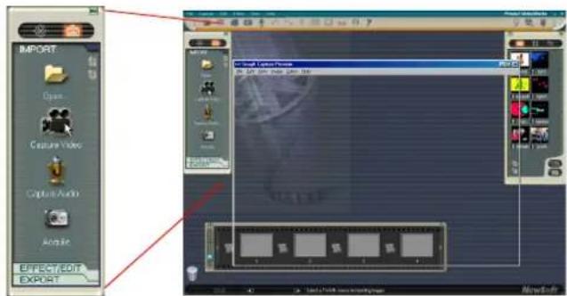 IMPORT Open Capture Video Capture Audio Acquire EFFECT EDIT EXPORT