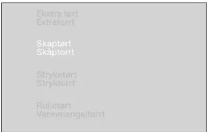 Ekstra teri Extratorr Skaptørt Skåptorr Stryketørt Stryktorr Rulletørt Varmmangeltorr