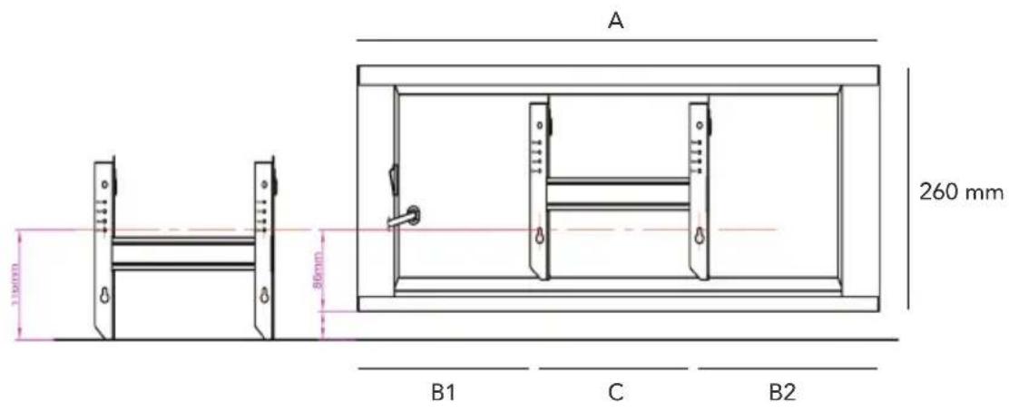 A 260 mm B1 C B2