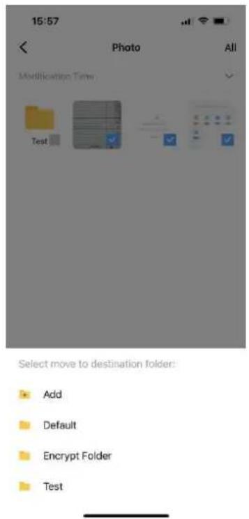 15:57 Photo All Modification Time Test Select move to destination folder: Add Default Encrypt Folder Test