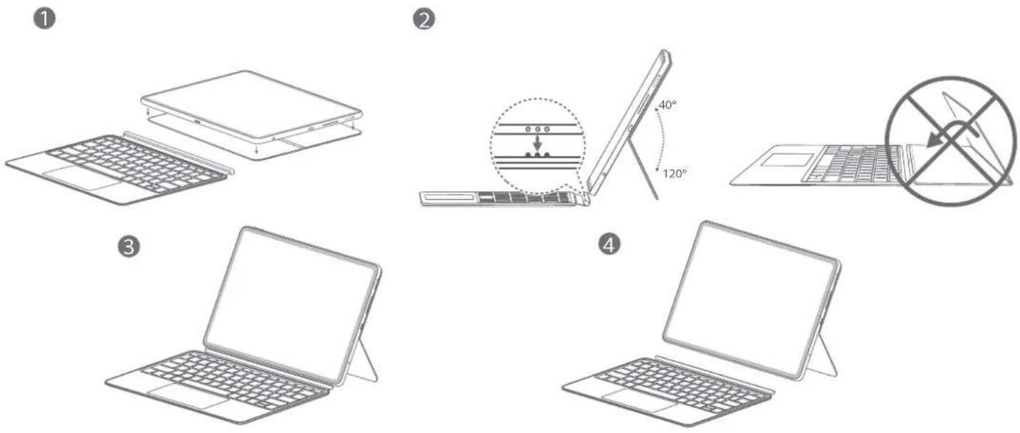HUAWEI MateBook E Go - Installing and using the keyboard - 1