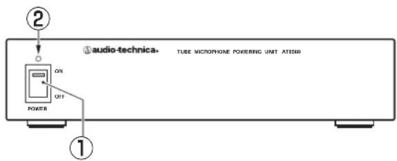2 audio-technica+ TUBE MICROPHONE POWERING UNIT AT 500 ON OFF POWER 1