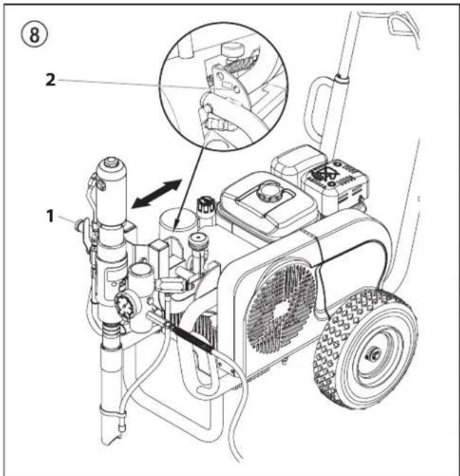 WAGNER HeavyCoat 950 E - Ändra materialmatningspumpens läge - 2