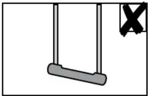 Simple diagram of a pendulum with a fulcrum and a cross symbol (no text or labels)