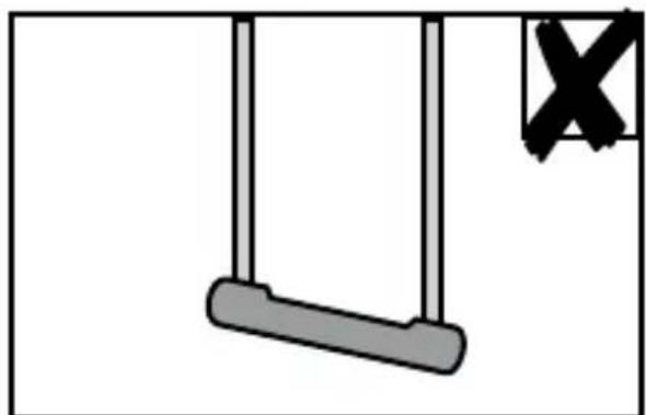 Simple diagram of a pendulum with a fulcrum and a cross symbol (no text or labels)
