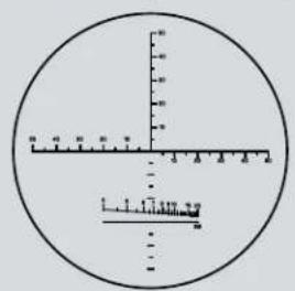 Diagram showing a circular scale with tick marks and a vertical scale marked in millimeters.