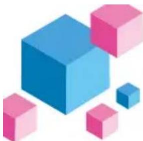Abstract 3D illustration of blue and pink cubes with no text or symbols
