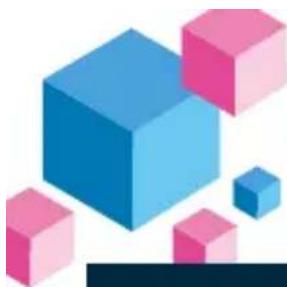 Abstract geometric composition of blue and pink cubes (no text or symbols)