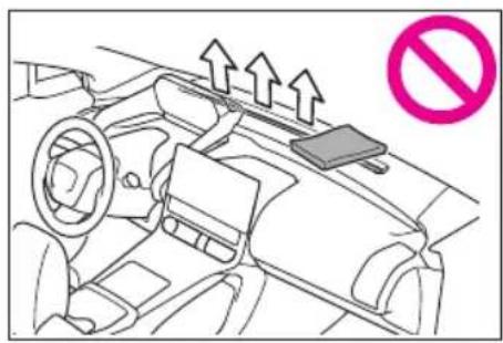 Diagram showing car interior with steering wheel, battery, and directional arrows, alongside a no-smoking symbol