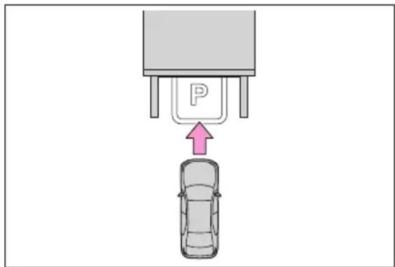 Diagram showing parking system with a parking slot and car, indicating parking or parking collision