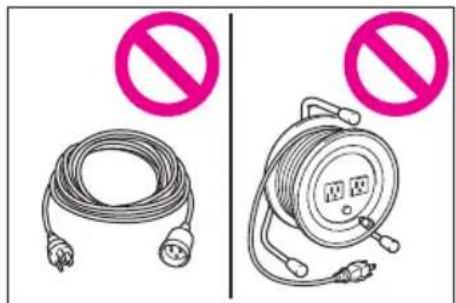 Two safety symbols: one with a no-smoking sign and the other with a power cord.