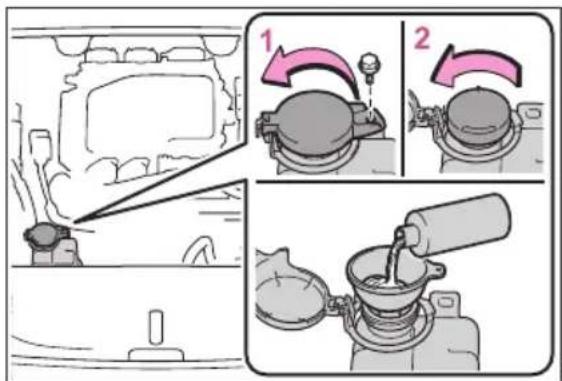 Diagram illustrating engine tool path and component assembly, showing step 1 and step 2 with directional arrows and labeled parts.