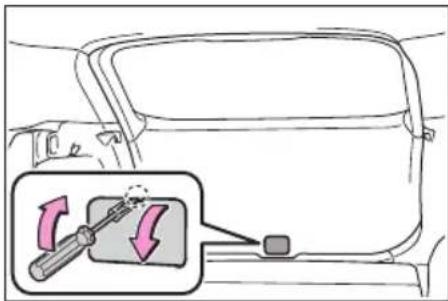 Diagram showing car seatbelt switch with magnified view of valve mechanism and directional arrows