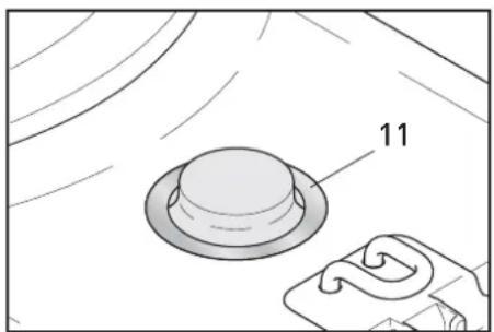 Illustration of a hat and a bag with label '11' (no text or symbols on the diagram itself)