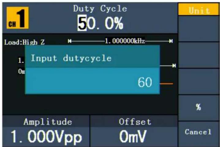 VOLTCRAFT FG-2602 - To Set the Duty Cycle - 1