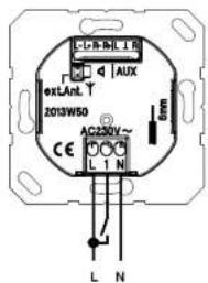 extAnt. 2013W50 CE AC230V~ L N L N AUX 0mm