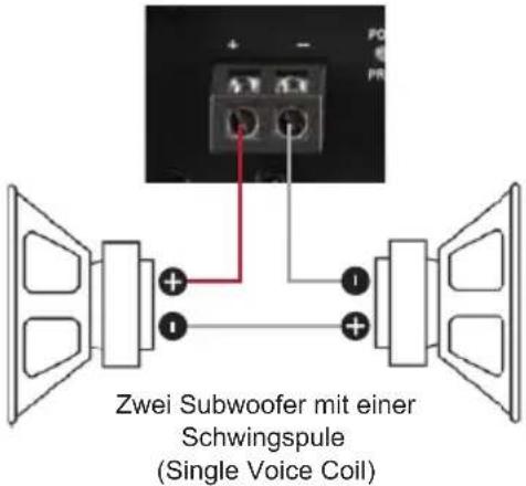 Zwei Subwoofer mit einer Schwingspule (Single Voice Coil)