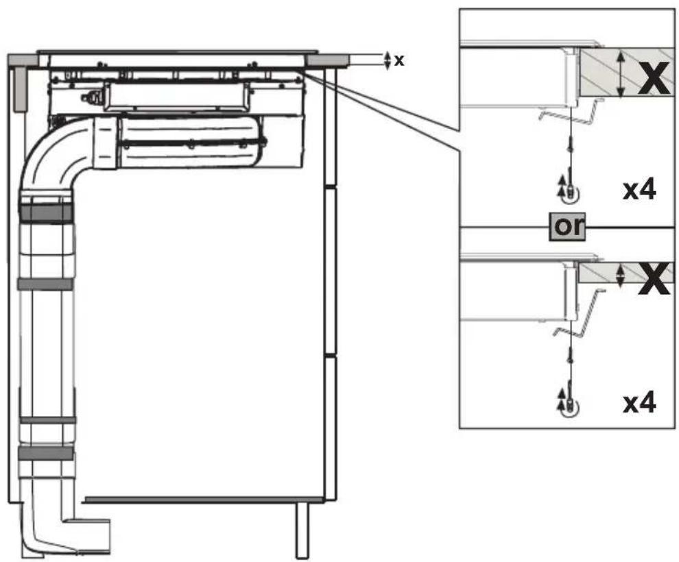 Technical diagram of a mechanical assembly with labeled components and dimension annotations