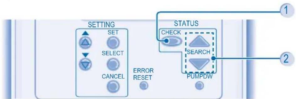 SETTING SET SELECT CANCEL ERROR RESET STATUS CHECK SEARCH PUMPDW 1 2