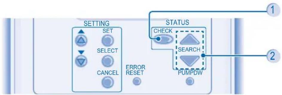 SETTING SET SELECT CANCEL ERROR RESET STATUS CHECK SEARCH PUMPDW 1 2
