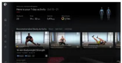 Here is your 7 day activity -Oct 15-21 Performance Time Duration Scale 23 14:32 min 5.411min Black Team Recommended Body Activity 10 min Bodyweight Strength Recommended Body Weight Strength