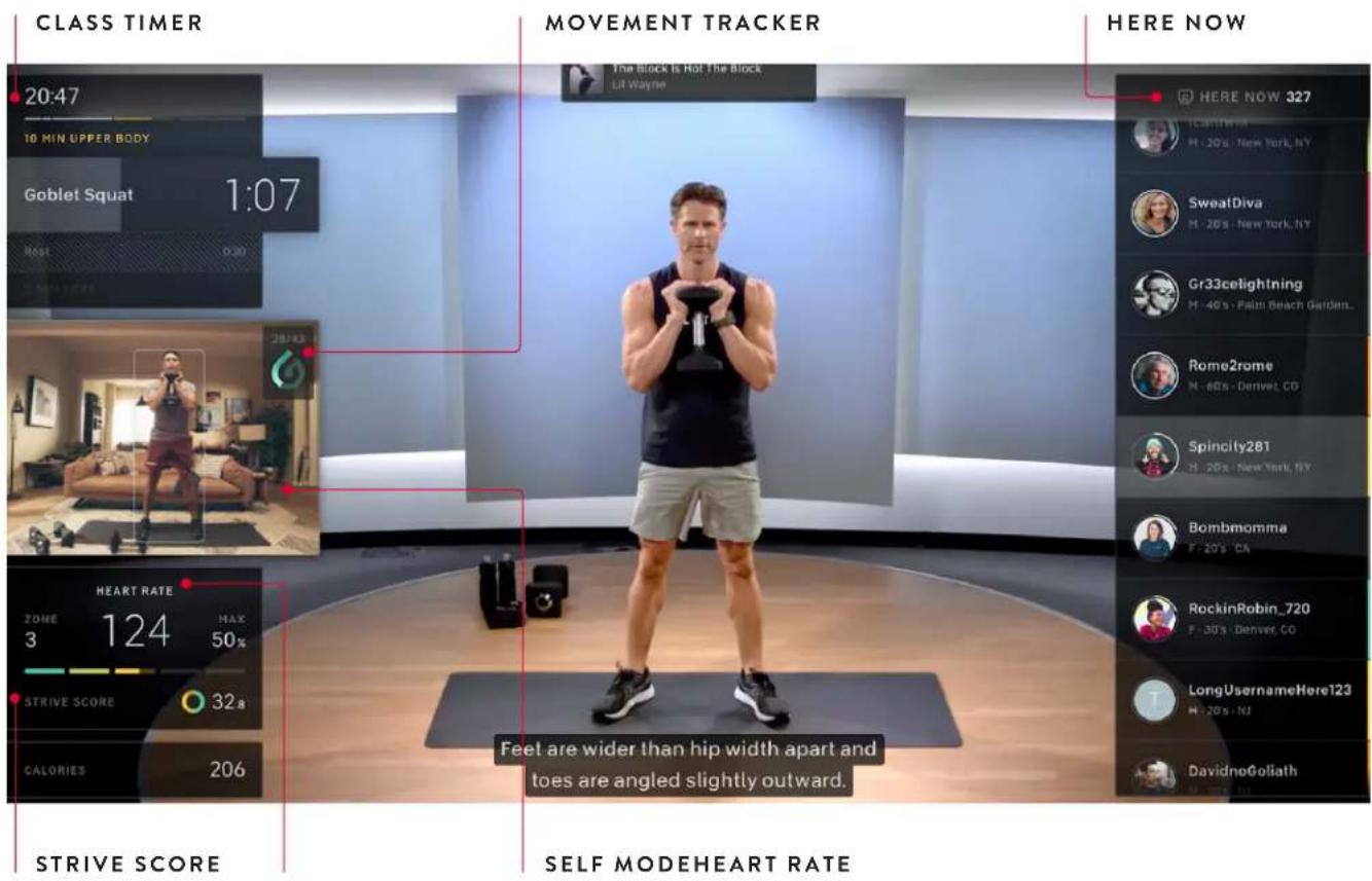 CLASS TIMER 20:47 10 MIN UPPER BODY Goblet Squat 1:07 Rest 0.20 STRIVE SCORE 32.8 CALORIES 206 STRIVE SCORE HEART RATE ZONE MAX 3 124 50% STRIVE SCORE Feet are wider than hip width apart and toes are angled slightly outward. MOVEMENT TRACKER The Block is Hot The Block Lil Wayne HERE NOW HERE NOW 327 H : 20's - New York, NY SweatDiva H : 20's - New York, NY Gr33celightning H : 40's - Palm Beach Garden... Rome2rome H : 60's - Denver, CO Spincity281 H : 20's - New York, NY Bombomma F : 20's - CA RockinRobin_720 F : 30's - Denver, CO LongUsernameHere123 H : 20's - NJ DavidnoGoliath SELF MODEHEART RATE