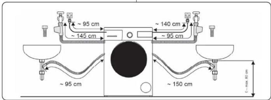 ~ 95 cm ~ 145 cm ~ 140 cm ~ 95 cm ~ 95 cm ~ 150 cm C ~ max 80 cm