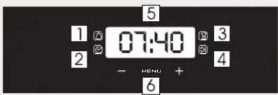 1 2 5 07:40 - MENU + 3 4 6
