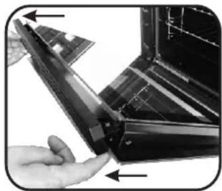 Close-up of a hand inserting a component into a black metal bracket (no visible text or symbols)