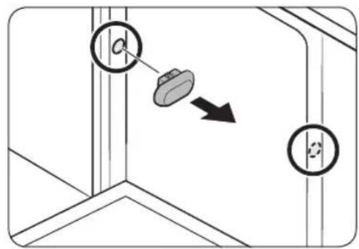 Diagram showing a mechanical or electrical component with labeled parts and a directional arrow indicating motion or movement.