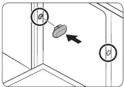 Diagram showing a mechanical or structural component with two circular annotations and an arrow indicating direction, possibly illustrating a process or assembly.