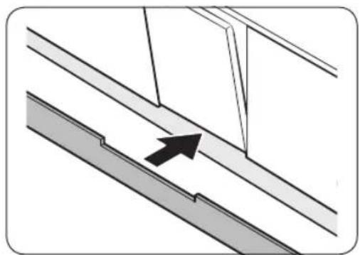Diagram showing a structural joint with an arrow indicating direction (no text or symbols present).