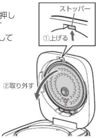 押し して ①上げる ②取り外す ストッパー