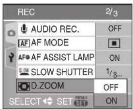 LEICA C-LUX 1 - Press ▼ to select [ON] and then press [MENU/SET]. - 1