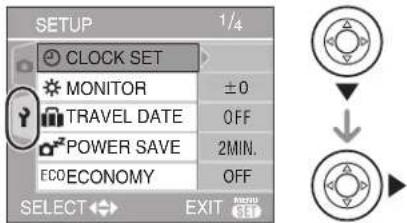 LEICA C-LUX 1 - Press ▼ to select the [SETUP] menu icon [¶] and then press ▶. - 1