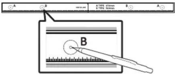 A B A TYPE: 42.5mm B TYPE: 30.0mm B A B