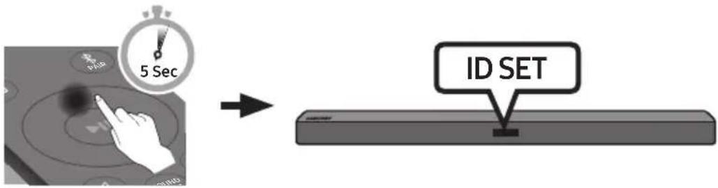 SAMSUNG HW-R480 - Konfigurer "ID SET" ved hjelp av fjernkontrollen til Soundbar - 1