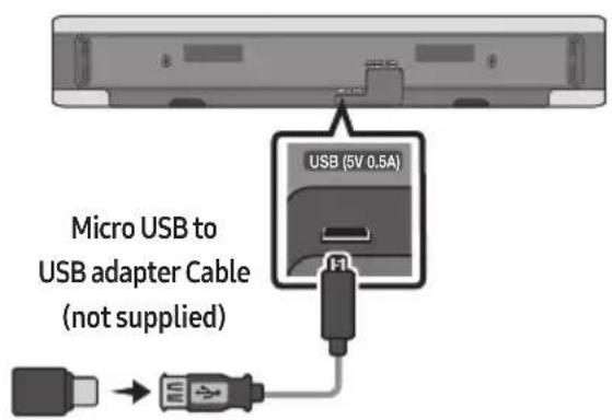 USB (5V 0.5A) Micro USB to USB adapter Cable (not supplied)